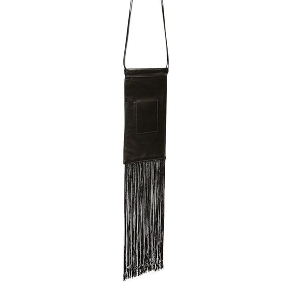 Jil Sander Designer Black Leather Tassle Fringe Unique Smooth Bag Handbag Should - Picture 5 of 16